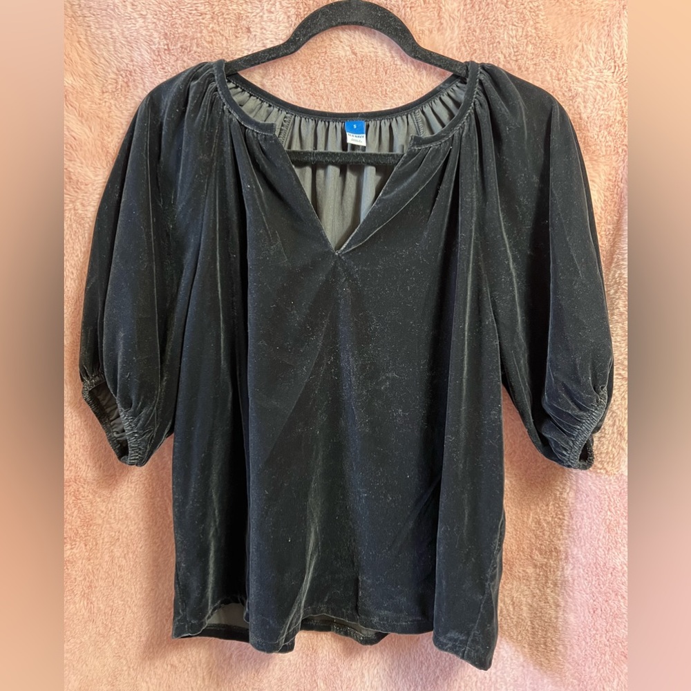 Old Navy Black Velour Shirt